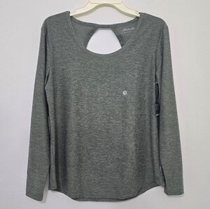 Eddie Bauer Cut Out Back Long Sleeve Top Women's Medium